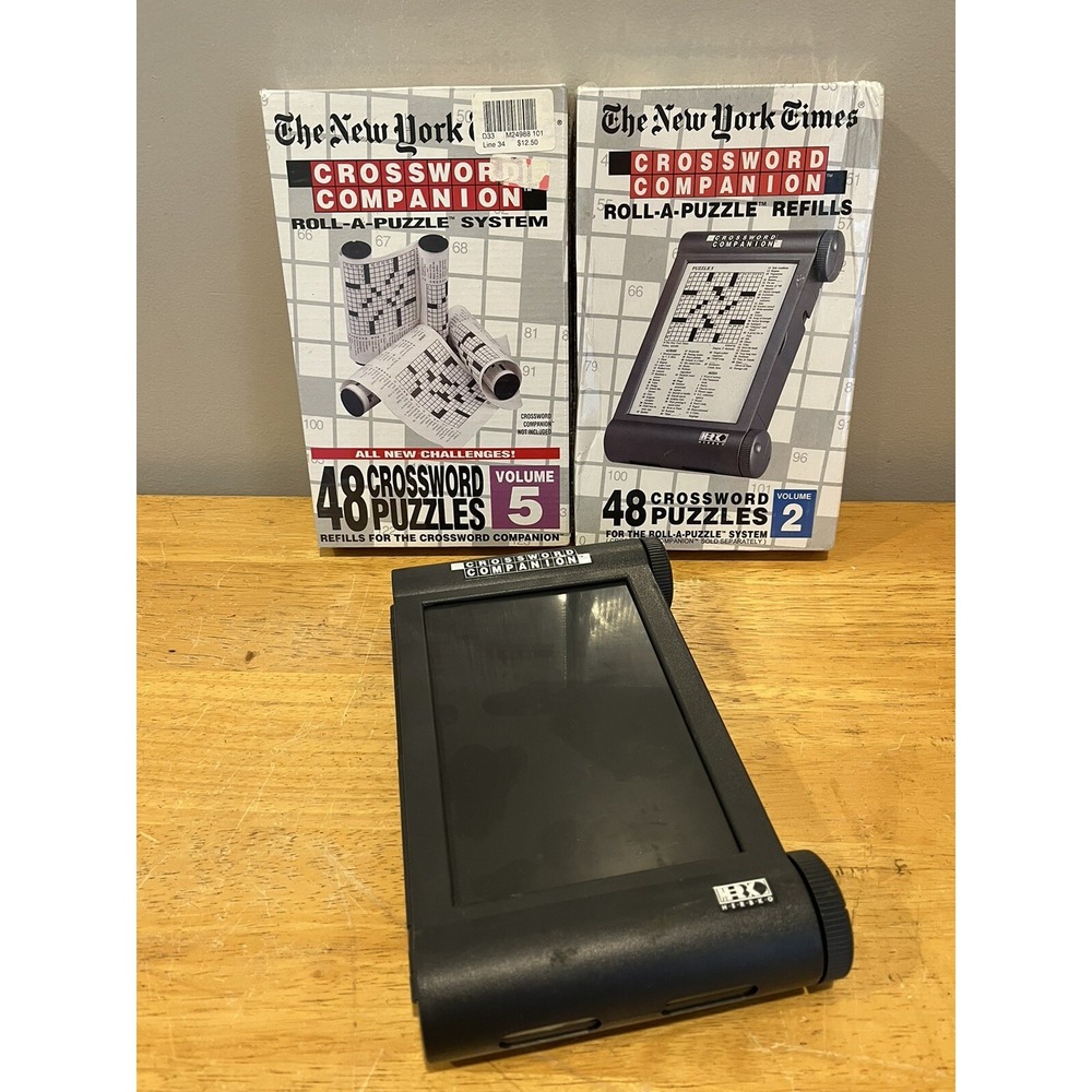 New York Times Crossword Companion Roll A Puzzle and Vol 2 and‎ 5 Refill SEALED